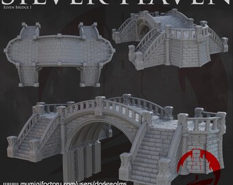 Elven Bridge Miniature, Silver Haven Terrain, DnD Wargaming