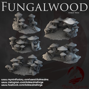 FungalWood Forest Paths, 28mm, Dark Realms DnD Miniature Terrain for Dungeons and Dragons, D&D, D and D, Mordheim, 40k, Pathfinder