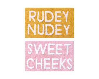 Slogan Bath Mat - Rudey Nudey Sweet Cheeks