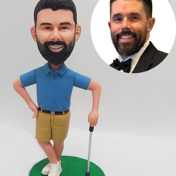 Custom Husband Golf Bobblehead – Personalized Golfer Figurine Ideal For Birthday Gifts