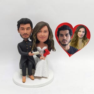 Custom Wedding Couple Bobblehead Personalized Bride Groom Figurine Anniversary Gift Romantic Keepsake Sculpture