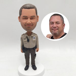 Custom Policemen b-day Bobblehead, Custom Police Officer Bobblehead, Personalized Patrol Bobbleheads, Custom Sheriff, Prosecutor Bobbleheads