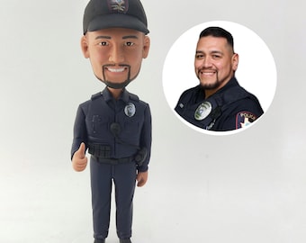 Custom Police Officer Bobblehead Personalized Law Enforcement Figurine Birthday Gift for Boyfriend or Husband
