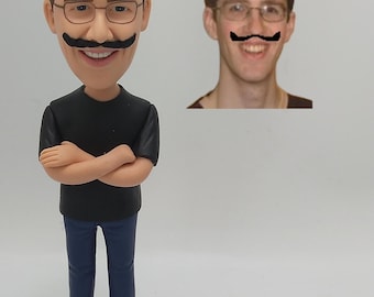 Custom Funny Bobblehead with Devil Horns Personalized Figurine Unique Birthday Gift for Men Friends