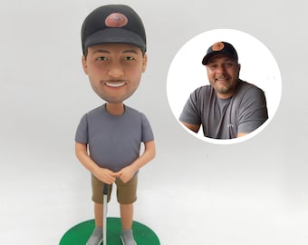 Custom Golfer Bobblehead Personalized Golf Player Figurine Birthday Gift for Boyfriend Husband or Dad