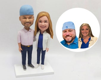 Custom Couple Bobbleheads, Bobble Head Gifts,anniversary gifts for couples,Personalized Wedding Gift,Wedding Cake Topper,custom couple dolls