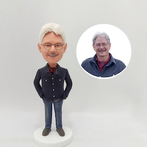 Custom father bobblehead,personalised grandparent bobblehead,father gifts,grandparents&#39;50th anniversary gifts,birthday gifts,Christmas gifts