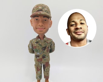 Custom Military Style Soldier Bobblehead Figurine for Service Appreciation and Personalized Gift Keepsake