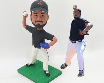 Custom Baseball Lover Bobblehead – Personalized Pitcher Figurine Made To Match Your Image