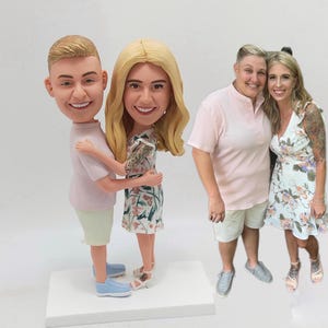 Custom wedding bobbleheads, personalized couple bobbleheads, Custom Wedding Cake Toppers, weddingbobblehead,Anniversary Gift，wedding gift
