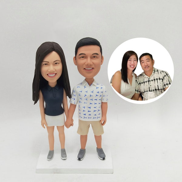 Custom Couple Groom and Bride Bobbleheads, Personalized 10 Year Anniversary Gift, 5 Year Anniversary Gift , 50th Wedding Anniversary Gifts