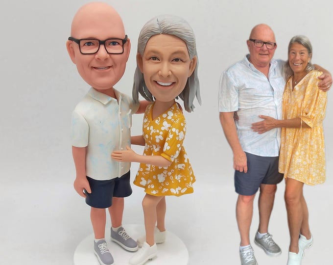 Custom Couple Bobblehead – Personalized 30th Anniversary Figurine Romantic Creative Wedding Character Sculpture Edition Model