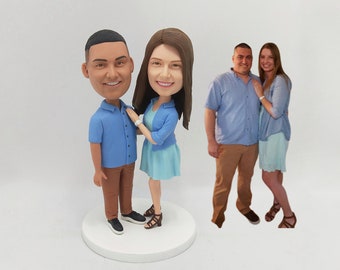 Custom Anniversary Couple Bobblehead Personalized Romantic Lovers Figurine Handmade Celebration Memory Keepsake Doll