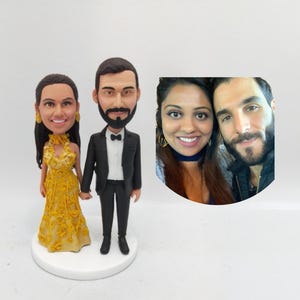 Custom couple bobbleheads, personalized couple statue, custom couple dolls, parent 30th anniversary bobblehead gifts, wedding bobbleheads