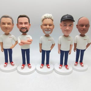Personalized custom bobbleheads, custom company employee bobblehead gifts, anniversary gifts for him, birthday bobbleheads, christmas gifts