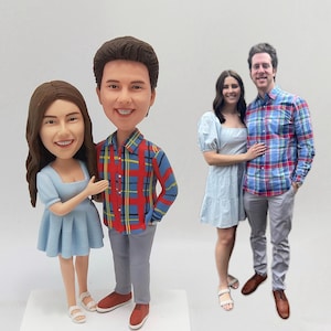 Custom couple bobbleheads, personalized couple bobbleheads, custom custom couple figurines bobblehead,20th 30th anniversary gift for couples