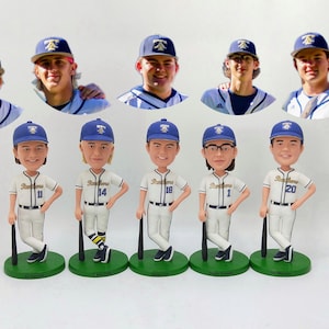 Custom baseball group bobbleheads, bobblehead baseball players,best gifts for young baseball players,personalized gifts for baseball players