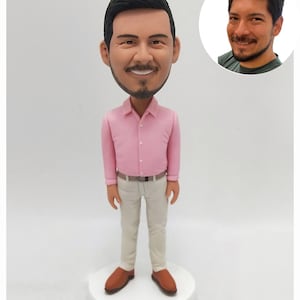 Personalised custom male teacher bobblehead, custom leaving gift for colleague, custom husband bobblehead gift, personalised Christmas gift