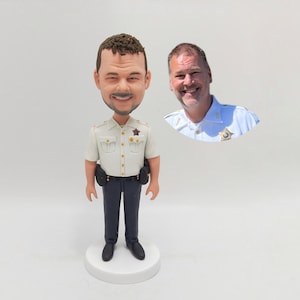 Custom Bobbleheads Policeman,Personalized Police Officer Bobblehead, Personalized Patrol Bobbleheads, Custom Sheriff, Prosecutor Bobbleheads