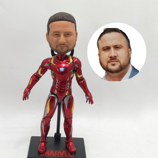 Custom iron Man Bobblehead, Handmade 3D Figurines, Personalized Bobble Head Dolls For Sport, Boys, Girls, Kid, Iron Man Bobblehead Gift