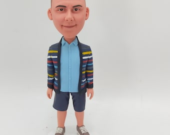 Custom Man Bobble head forfather's day, Personalized Birthday Bobblehead For Dad, Romantic as Christmas / Anniversary Gifts For Boss/husband