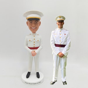 Custom Navy Comrade Bobblehead,Personalized Gift for veteran Bobblehead,Personalized Commander Bobblehead,Naval Officer in Uniform,son gifts