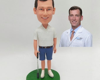 Custom Doctor Golfer Bobblehead Figurine for Medical Appreciation and Sport Lover Keepsake Gift
