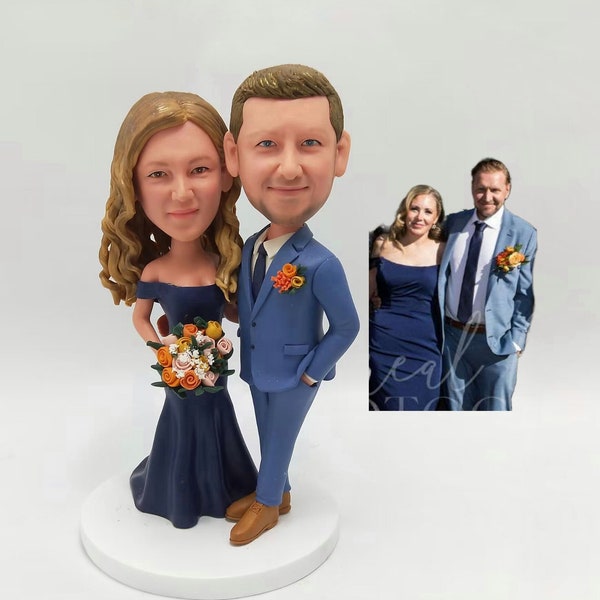 Custom Couple Groom and Bride Bobbleheads, Personalized 10 Year Anniversary Gift, 5 Year Anniversary Gift , 50th Wedding Anniversary Gifts