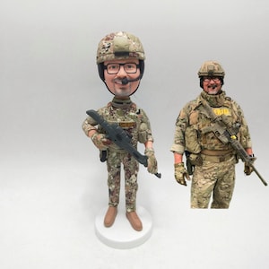 Custom Military Bobblehead ,Personalized Gift from Wife to Soldier Husband ,Gift for Deployed Husband from Loving Wife , Army Gift from Wife