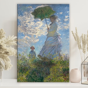 Claude Monet Woman with a Parasol Canvas Print – Impressionist Fine Art, Rolled or Stretched Canvas for Elegant or Artistic Interiors