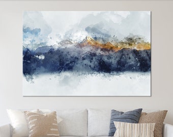 Abstract painting Abstract canvas wall art Mountain wall decor Smoky mountains print Large Canvas Art