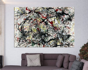 Number 34 (1949) Jackson Pollock Canvas, Abstract Art Canvas Print, Multicolored  Wall Art, Large Canvas Wall Decor, Expressionism art