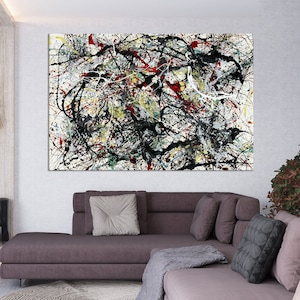 Number 34 (1949) Jackson Pollock Canvas, Abstract Art Canvas Print, Multicolored  Wall Art, Large Canvas Wall Decor, Expressionism art