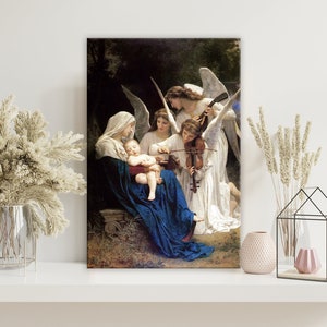 Song of the Angels (1881) William-Adolphe Bouguereau Canvas Wall Art Home Office decor Fine Art Print