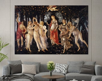 La Primavera Allegory of Spring (1482) Sandro Botticelli Canvas Wall Art Home decor Fine Art Print