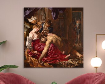 Samson and Delilah (1609) Rubens Canvas Wall Art Home Reproduction Art Office decor Fine Art Print