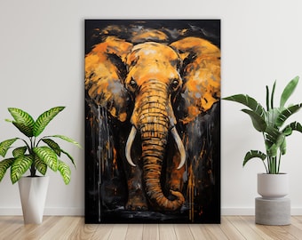 Elephant Canvas Wall Art Elephant Canvas Art Print Animal Wall Art Modern Painting Home Office Wall Decor