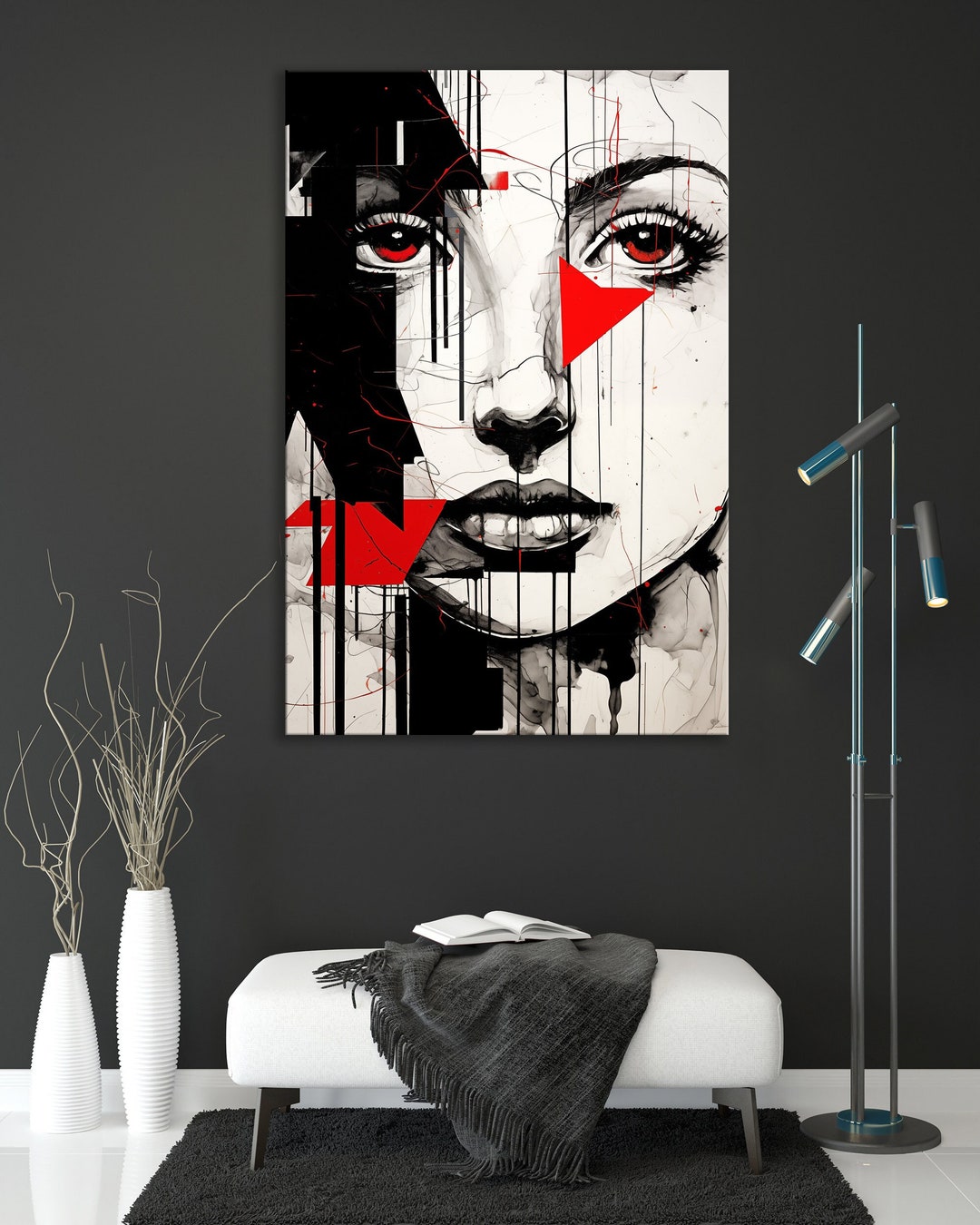 Abstract Women Portrait Canvas Print Abstract Wall Art Modern Wall ...