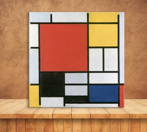 Composition With Large Red Plane, Yellow, Black, Gray and