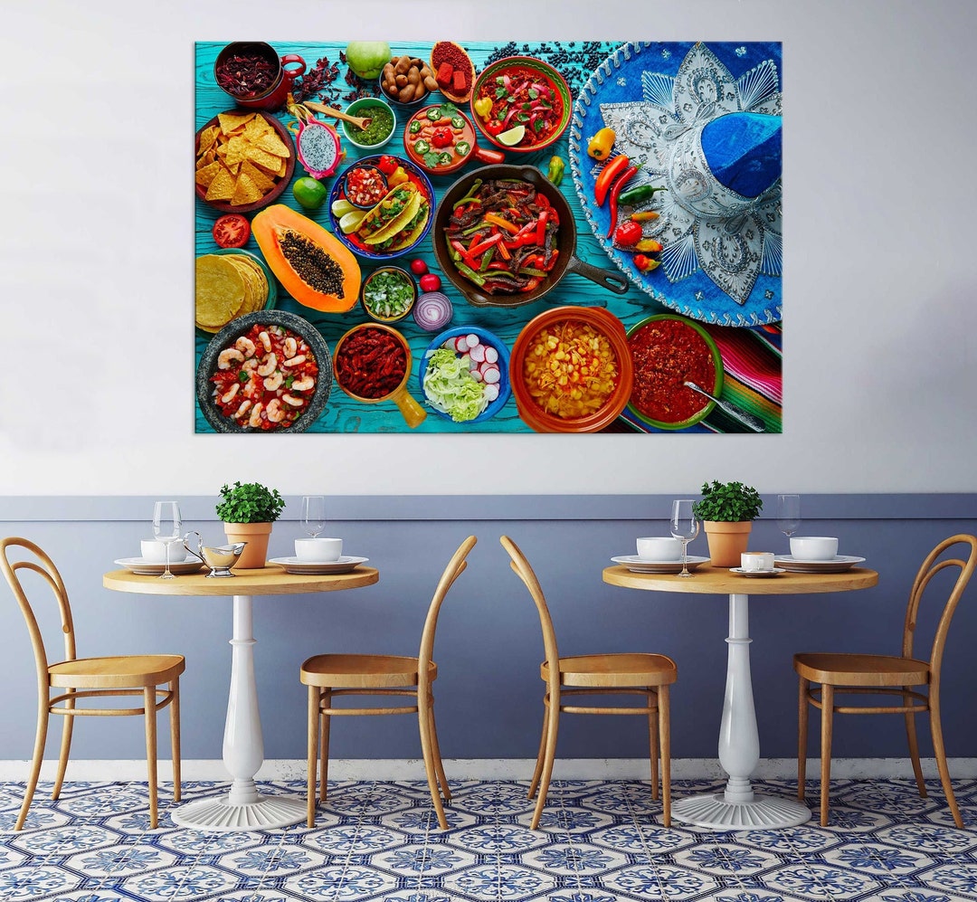 Mexican Food Spicy Food Mexican Food Canvas Print Kitchen Decor ...