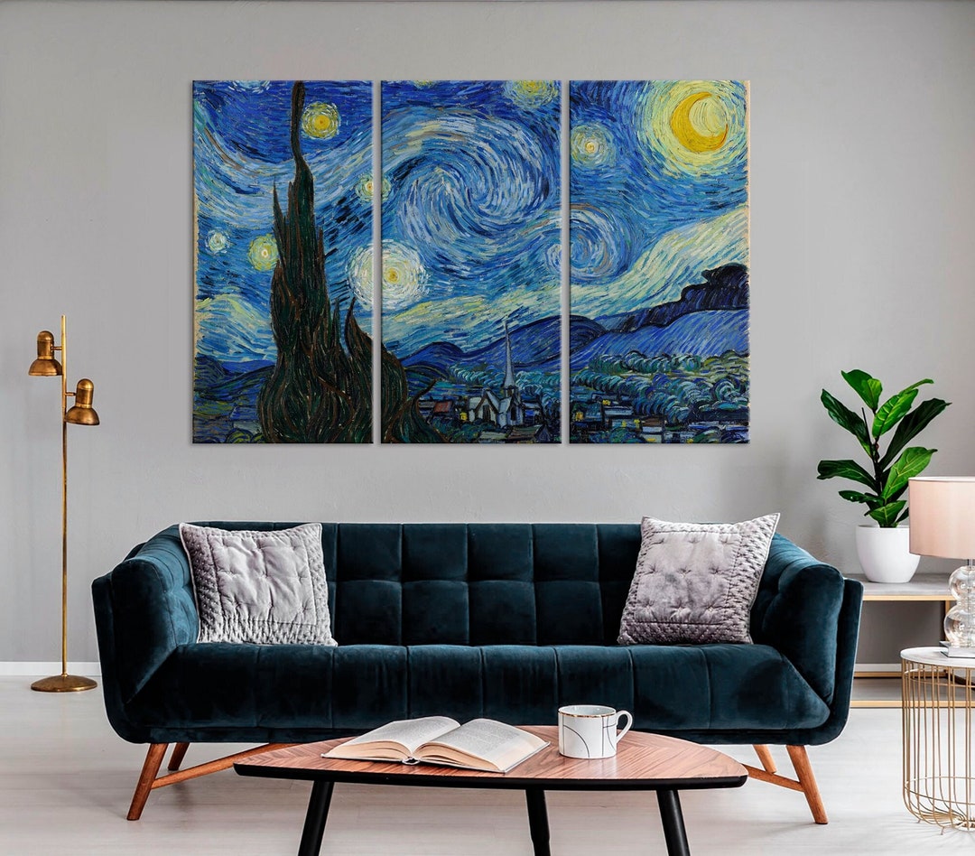 Starry Night 1889 by Vincent Van Gogh Canvas Print, Classic Wall Art ...