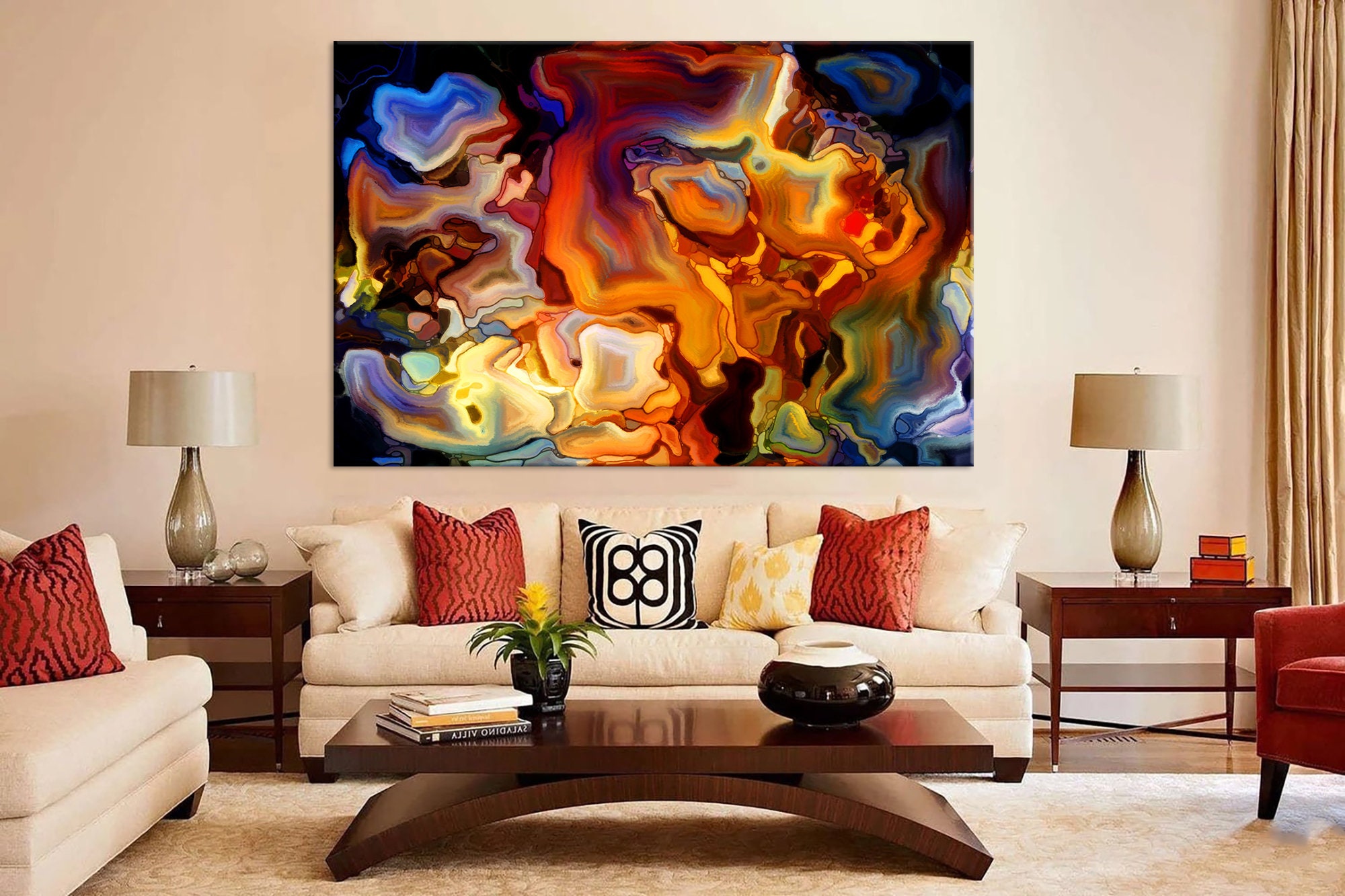 Modern Colorful Canvas Art Abstract Wall Art Creative Wall Art Multicolor canvas print Home Office Decor