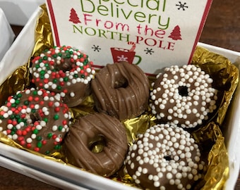 Miniature Chocolate Elf Donuts: North Pole Special Delivery