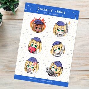 Dokibird Sticker Sheet (1 pc) | Vtuber Chibis Stickers, kawaii Stickers, Stationery Stickers, Sticker Sheet