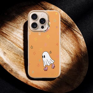 Süße Geist Handyhülle Spooky Halloween Cover für iPhone 16 Pro Max, 15 Plus, 14, 13, 12, 11, XS & Samsung S25, S24, A56, A55, Pixel 9, 8