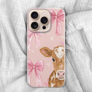 Highland Cow Phone Case Cattle Fluffy Cow Cover for iPhone 16 Pro Max, 15 Plus, 14, 13, 12, 11, XS & Samsung S25, S24, A56, A55, Pixel 9, 8