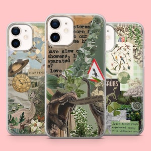 Fossile Collage Handyhülle Dinosaurier Cover für iPhone 16 Pro, 15, 14, 13, 12, Pixel 9 Pro XL, 8Pro, 7A, 6, 6A, Galaxy S24, S23, Samsung A15, A54