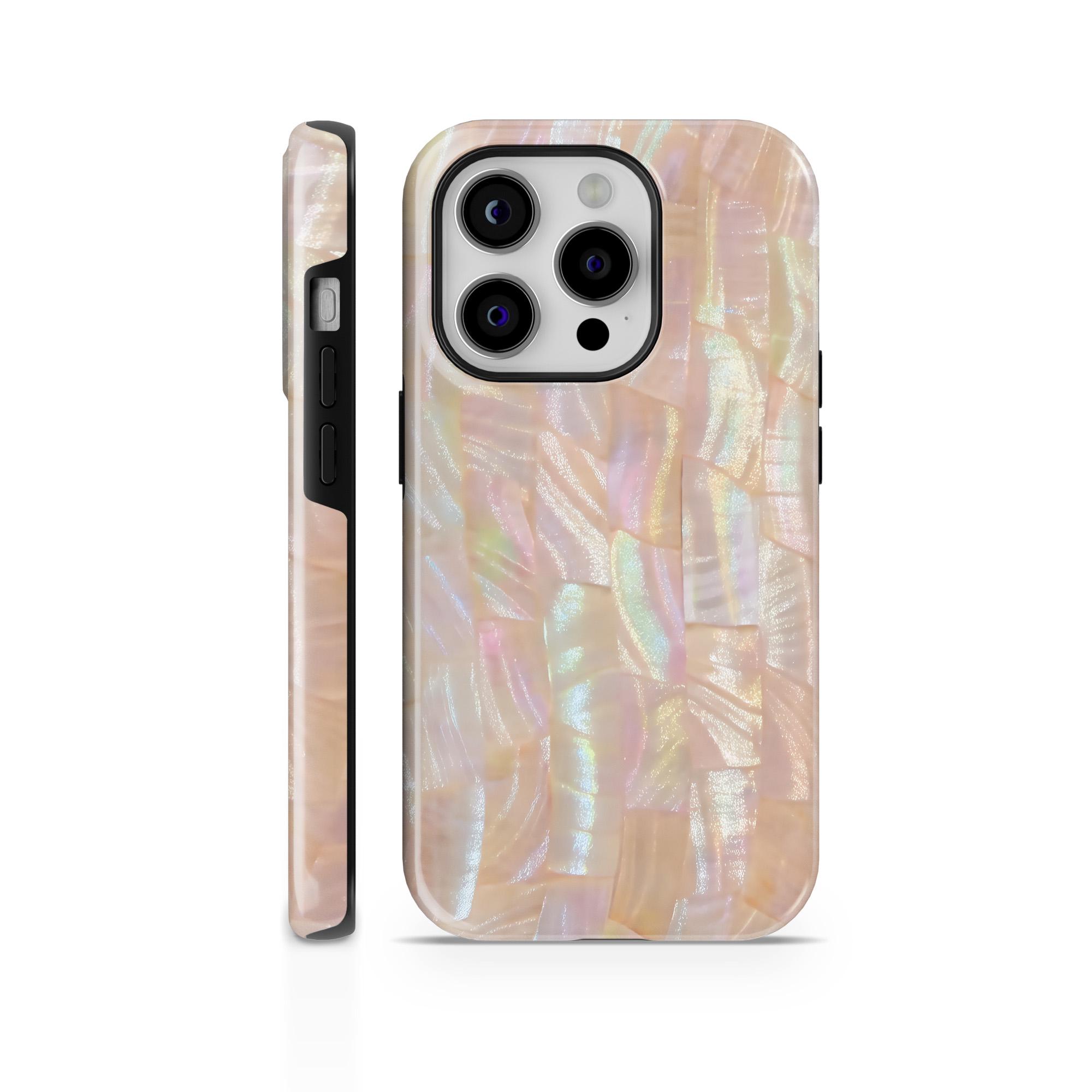 Abalone Print Phone Case Natural TOUGH Cover for iPhone 16 Pro Max, 15 Plus, 14, 13, 12, 11, XS & Samsung S24, S23, A55, A54, Pixel 9 Pro,8