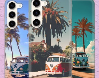 Camper Van Phone Case Retro Hippie Style Cover for Samsung A15, A54, Galaxy S24,S23, iPhone 15 14 13 12 11, X, Pixel 8 8Pro 7 7A 6 6A