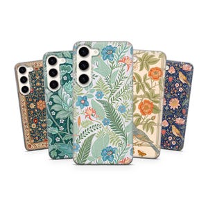 Coque William Morris pour Samsung Galaxy S24FE, S23FE, S22, A16, A35, A54, A55, A05s, iPhone 16, 15, 14, 13, Pixel 9 Pro XL, 8, 7a
